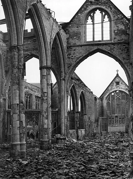 Temple Church, Bristol, hist by midnight Nazi raid. 25th November 1940