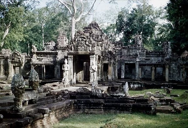 Temple of Prah Khan near Angkor Wat in Kampuchea Cambodia temples ruins
