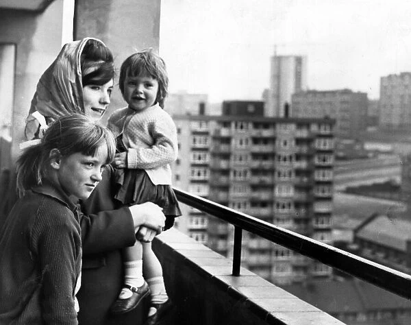 Ten-year old Pat Glover and and sister Jacqueline, two, enjoy the view from Canterbury
