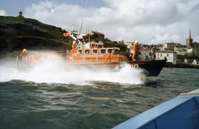 Framed Print : The Tenby lifeboat Sir Galahad. Circa 1990s