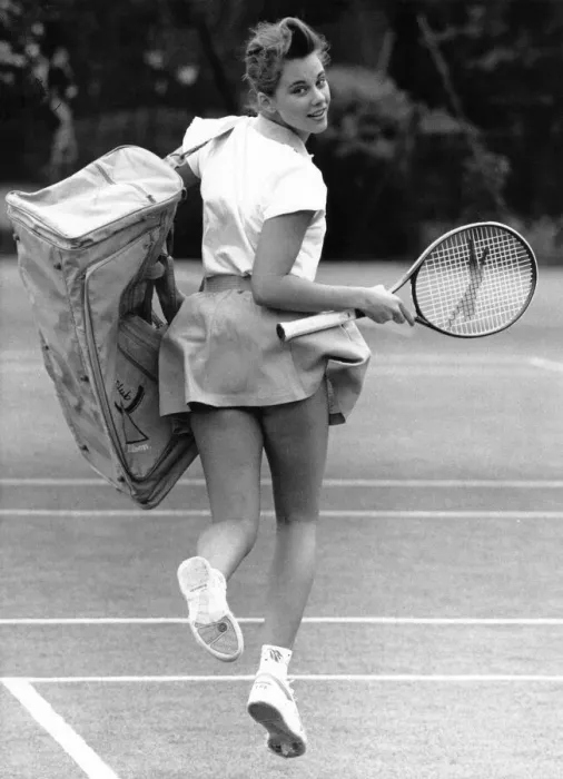 Framed Print : Anyone for Tennis - A model sporting the latest in sports fashion Framed Print : Anyone for Tennis - A model sporting the latest in sports fashion