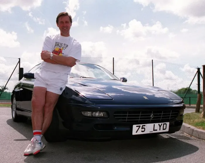 Framed Print : Former tennis player David Lloyd with his Ferrari sports car. 26th May 1995