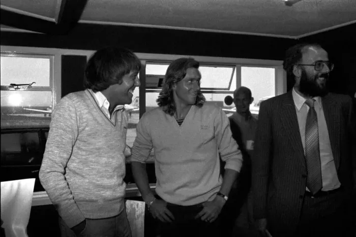 Framed Print : Tennis star Bjorn Borg arriving at Newcastle Airport on 14th June 1980 with the Evening