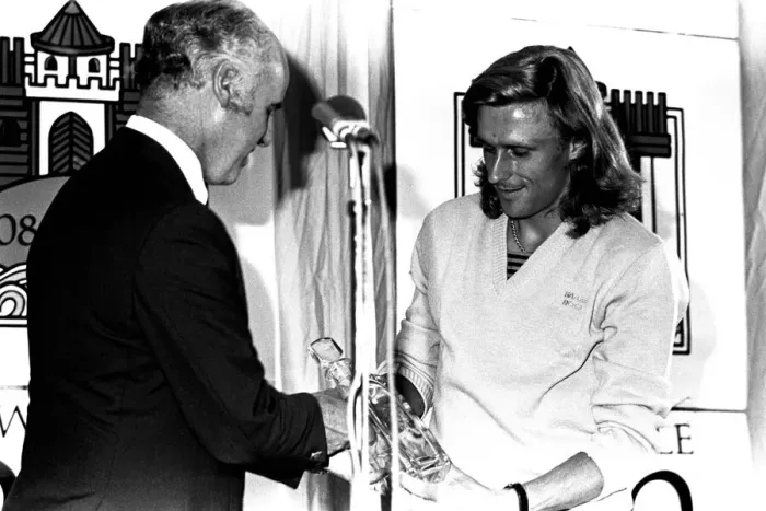Framed Print : Tennis star Bjorn Borg at Eldon Square Shopping Centre, Newcastle on 14th June 1980