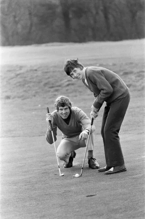 Framed Print : Tennis star, Winnie Wooldridge, 26, getting golf lessons from 29 year old Ken MacPherson Framed Print : Tennis star, Winnie Wooldridge, 26, getting golf lessons from 29 year old Ken MacPherson