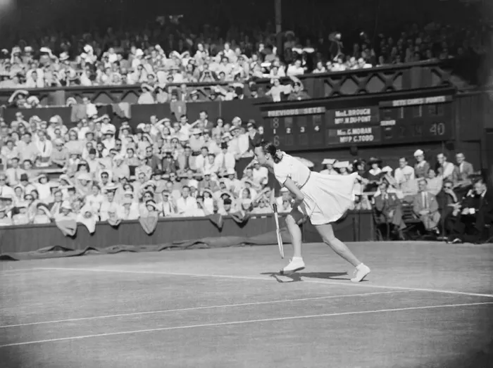 Framed Print : Tennis Wimbledon Womens Double Final. 1949 Gertrude Moran 019042 / 13 Framed Print : Tennis Wimbledon Womens Double Final. 1949 Gertrude Moran 019042 / 13