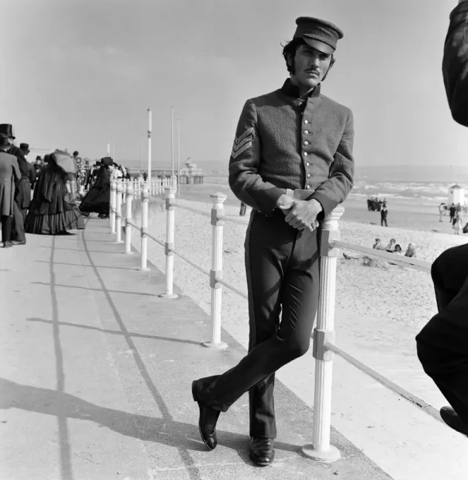 Framed Print : Terence Stamp on the set of Far from the Madding Crowd'in Weymouth, Dorset