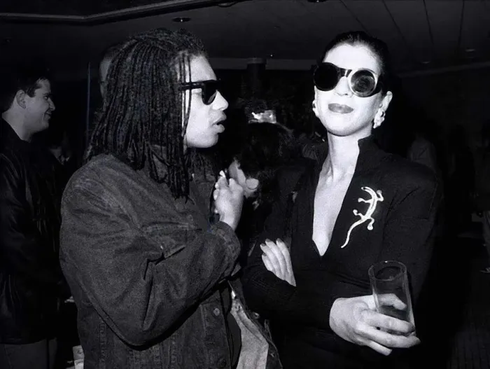 Framed Print : Terence Trent Darby pop singer meets TV presenter Magenta De Vine Magenta