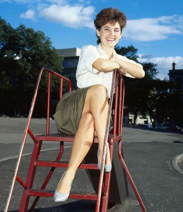 Framed Print : Teri Lally in playground September 1984 Framed Print : Teri Lally in playground September 1984