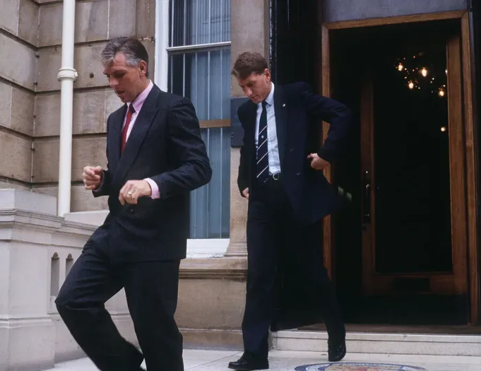 Framed Print : Terry Butcher & Graham Roberts at SFA offices August 1987
