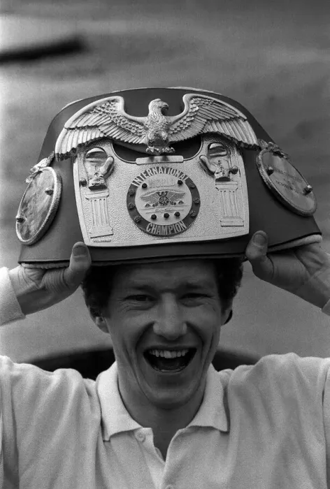 Framed Print : Terry Marsh with his international champion belt Framed Print : Terry Marsh with his international champion belt
