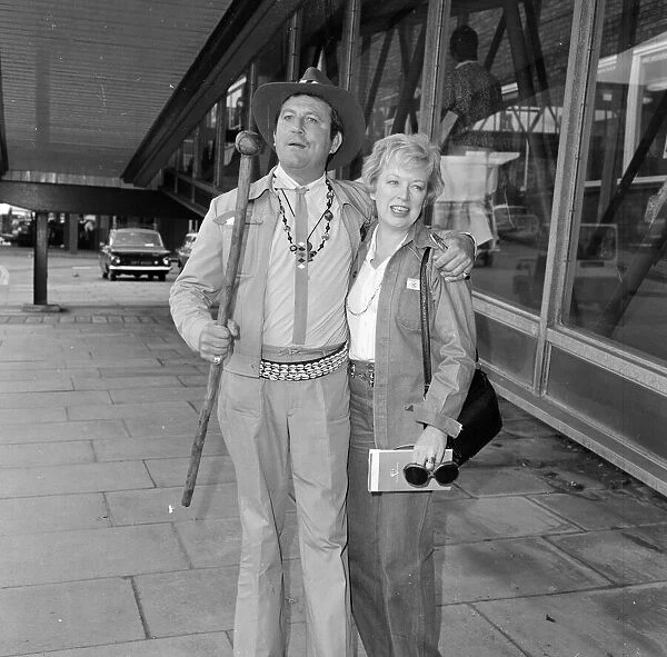 Terry Scott and June Whitfield at London Heathrow Airport Picture taken 15th