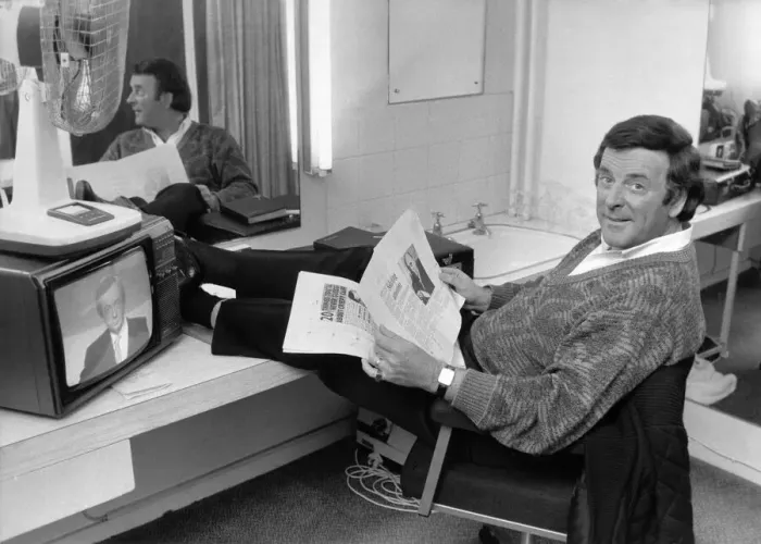 Framed Print : Terry Wogan takes a moment to relax before presenting his hit chat show Wogan March 1988 Framed Print : Terry Wogan takes a moment to relax before presenting his hit chat show Wogan March 1988