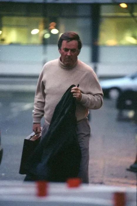 Framed Print : Terry Wogan TV Presenter December 98 Outside BBC studio in london carrying jacket Framed Print : Terry Wogan TV Presenter December 98 Outside BBC studio in london carrying jacket