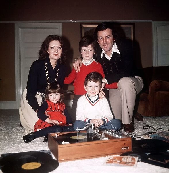 Terry Wogan TV Presenter at home with his family Wife Helen his son Alan 8 Mark 5