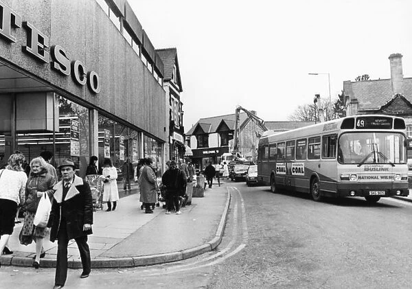 Tesco supermarket on the Cardiff Road, Caerphilly. 4th February 1988
