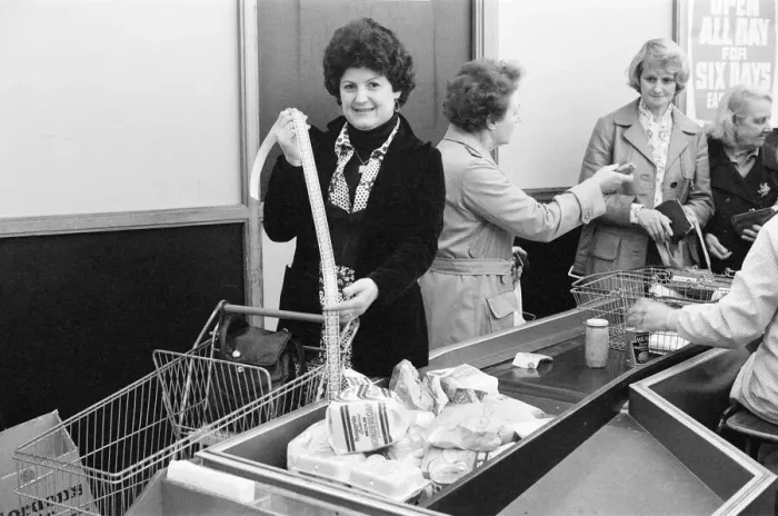 Framed Print : Tesco Supermarket Store, London, 9th May 1977. Tesco Supermarket Chain has made