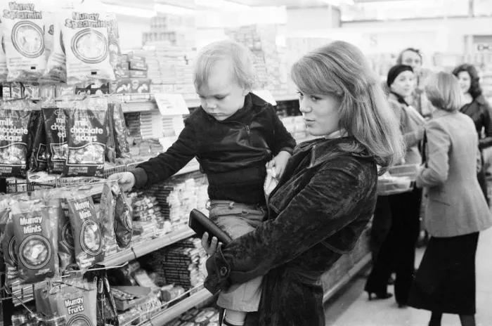 Framed Print : Tesco Supermarket Store, London, 9th May 1977. Tesco Supermarket Chain has made