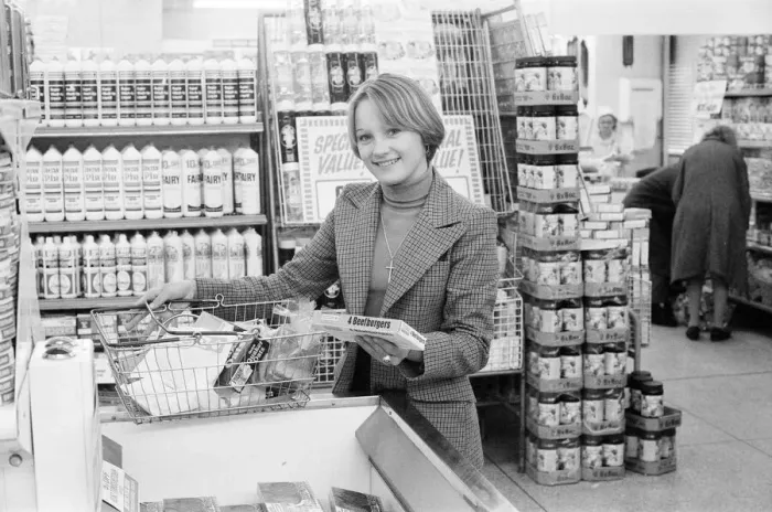 Framed Print : Tesco Supermarket Store, London, 9th May 1977. Tesco Supermarket Chain has made