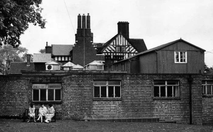 Framed Print : The thee generations of building work at Keresley Hospital are summed up in this picture