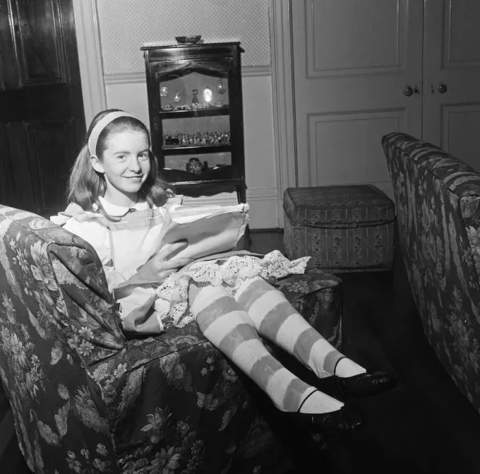 Framed Print : Thirteen year old Jane Asher seen here in her costume for the title role in