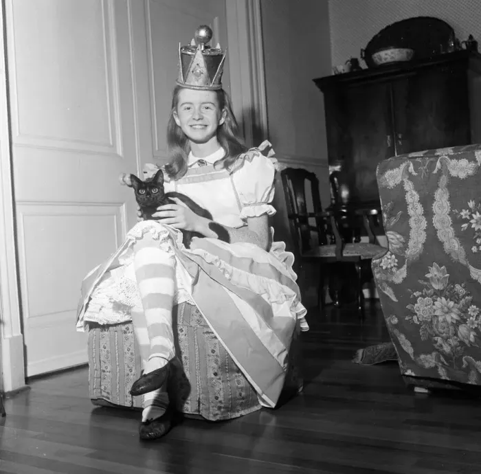 Framed Print : Thirteen year old Jane Asher seen here in her costume for the title role in