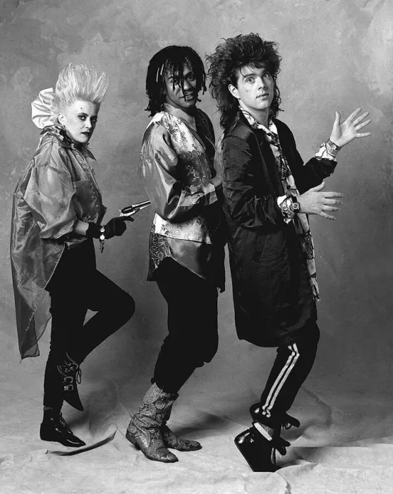 Framed Print : Thompson Twins pop band in the studio 1985 Framed Print : Thompson Twins pop band in the studio 1985