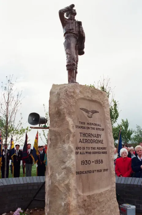 Framed Print : Thornaby Aerodrome Memorial, Unveiling and service of dedication, Thornaby, 8th May 1997