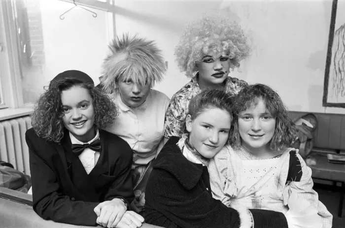 Framed Print : Thornhill High School, Dewsbury took part in the pantomime Cinderella. 12th December 1991 Framed Print : Thornhill High School, Dewsbury took part in the pantomime Cinderella. 12th December 1991