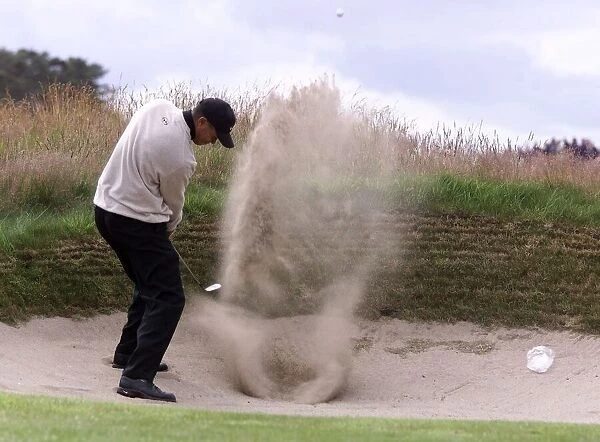 Tiger Woods Golf The Open Championship 1999 Carnoustie plays his way out of a bunker