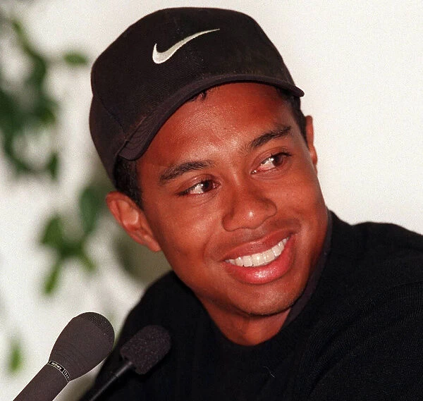 Tiger Woods golfer at a press conference July 1997 on the eve of the Open Golf tournament