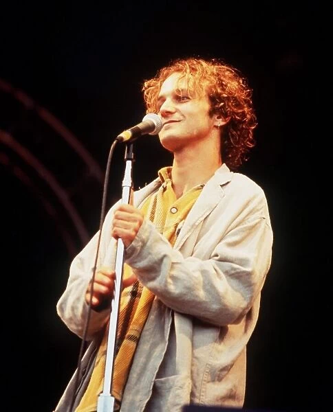 Tim Booth singer of pop group James on stage 1994 at Glastonbury Festival