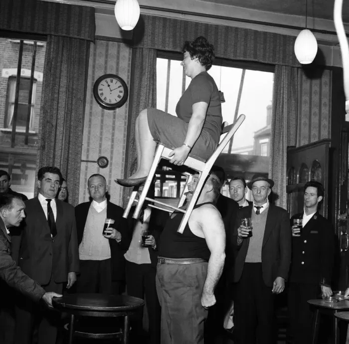 Framed Print : One time circus strong man, Mr Butty Sugrue, now the publican of Courage Framed Print : One time circus strong man, Mr Butty Sugrue, now the publican of Courage