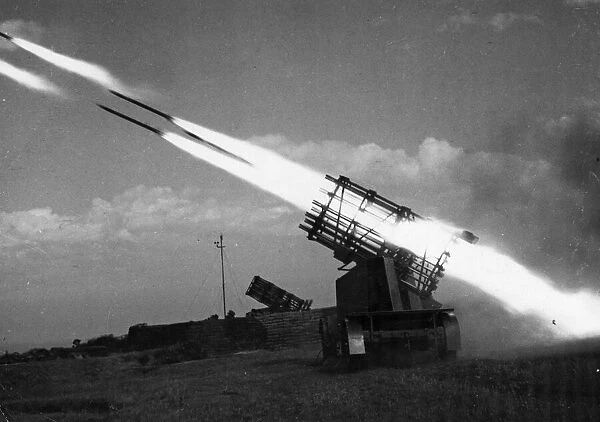 For some time past, Britains newest anti-aircraft devices, rocket guns