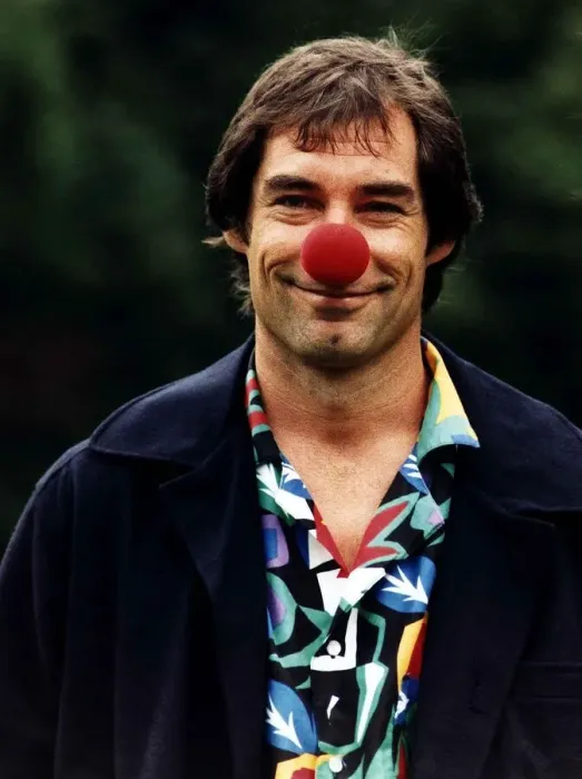 Framed Print : Timothy Dalton Actor wearing a red nose for Comic Relief Framed Print : Timothy Dalton Actor wearing a red nose for Comic Relief