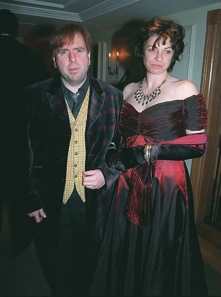 Timothy Spall with his wife at the Evening Standard awards in February 1998