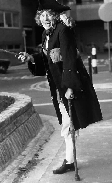 Tom Baker British actor in pantomime role, November 1981, as Long John Silver