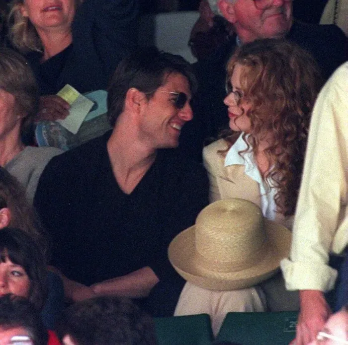 Framed Print : Tom Cruise actor Film star sits with wife Nicole Kidman actress on Wimbledon Framed Print : Tom Cruise actor Film star sits with wife Nicole Kidman actress on Wimbledon