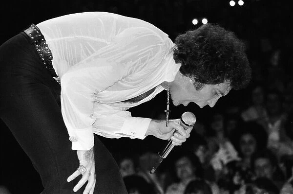 Tom Jones performing at the Westbury Music Festival, just outside New York