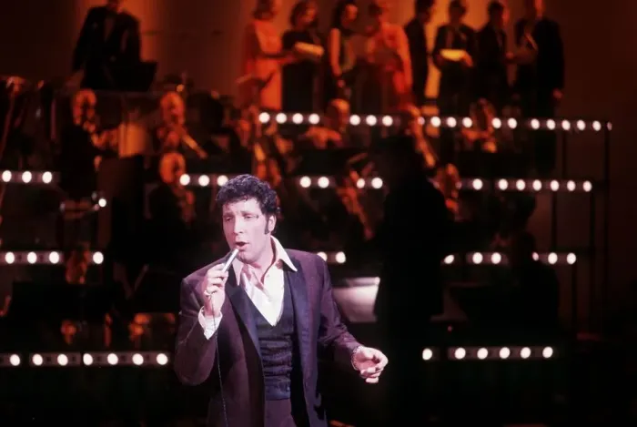 Framed Print : Tom Jones singer singing microphone suit waistcoat band Framed Print : Tom Jones singer singing microphone suit waistcoat band