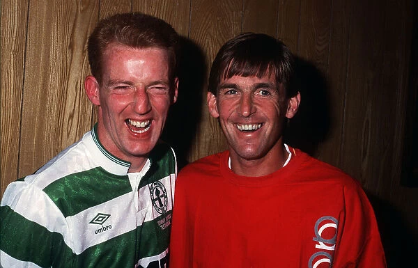 Tommy Burns with Kenny Dalglish August 1987