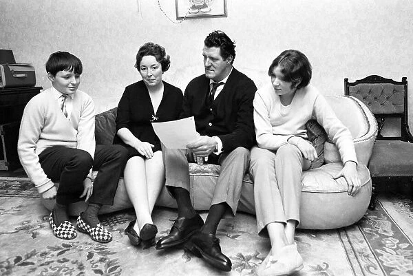 Tommy Cooper, pictured at home with family, wife Gwen, son Thomas and daughter Vicky