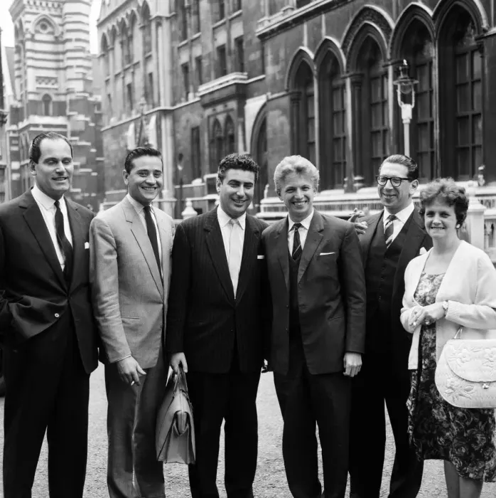 Framed Print : Tommy Steele court case. Tommy Steele flew in a chartered plane from Blackpool to give