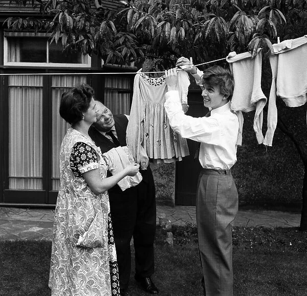 Tommy Steele and his parents at his new £5000 house in Catford, London