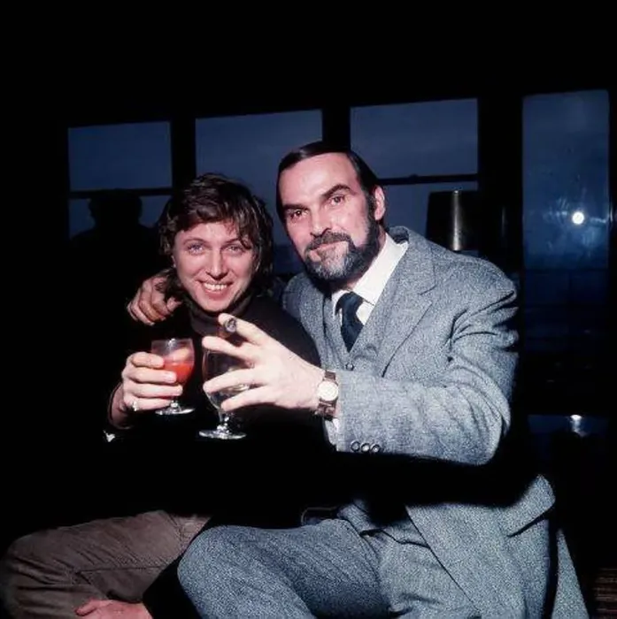 : Tommy Steele with Stanley Baker at White Jack'film press conference : Tommy Steele with Stanley Baker at White Jack'film press conference