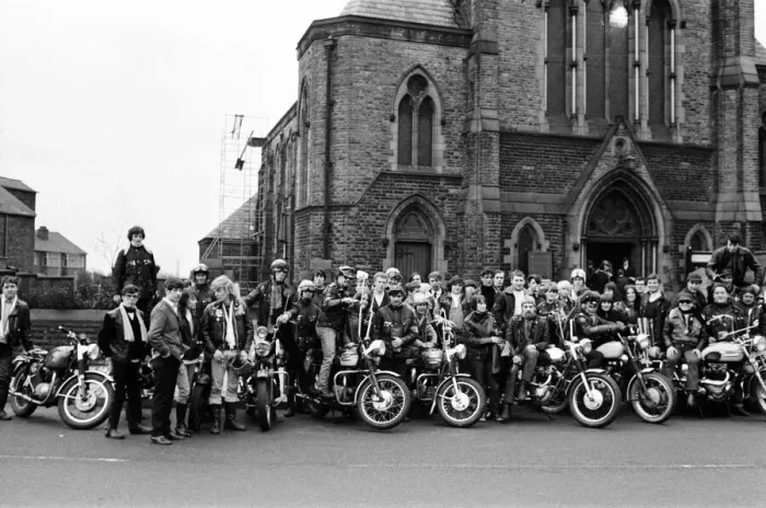 Framed Print : The Ton-up boys and their girlfriends turned up for a sportsman Framed Print : The Ton-up boys and their girlfriends turned up for a sportsman