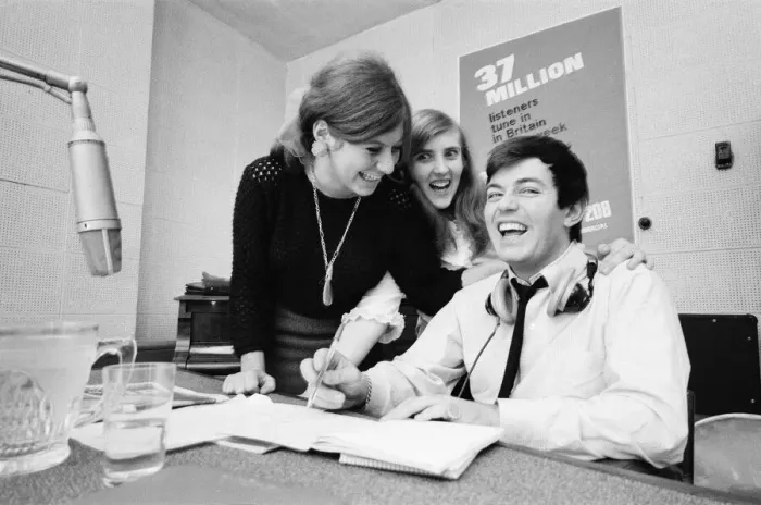 Framed Print : Tony Blackburn, the 22 year old Disc Jockey, in the studio at Radio Luxembourg Framed Print : Tony Blackburn, the 22 year old Disc Jockey, in the studio at Radio Luxembourg
