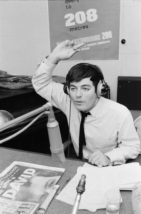 Framed Print : Tony Blackburn, the 22 year old Disc Jockey, presenting his Radio Luxembourg radio show Framed Print : Tony Blackburn, the 22 year old Disc Jockey, presenting his Radio Luxembourg radio show