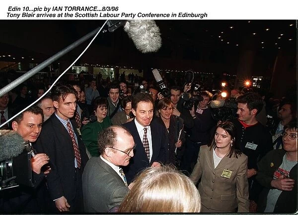 Tony Blair arriving at conference. 1990s