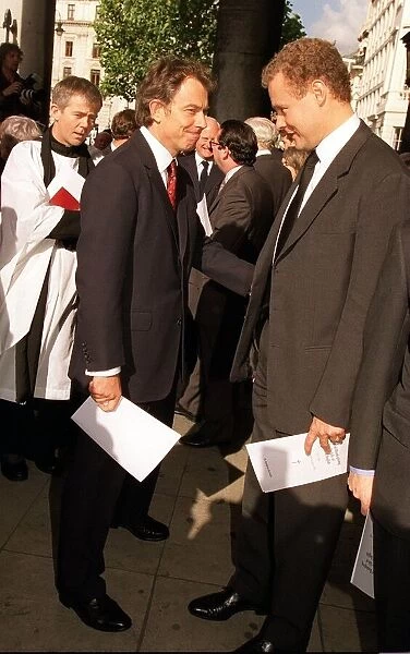 Tony Blair arriving at he memorial service at St Martin